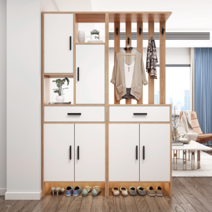 Kệ Tủ Vách Ngăn Kèm Tủ Giày Giá Treo  KiKo - Gỗ MDF Lõi Xanh 15mm KV112