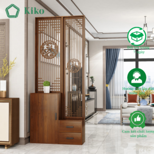 Kệ Vách Ngăn Chữ Phúc Trang Trí Kèm Tủ Để Đồ KIKO VN 1188