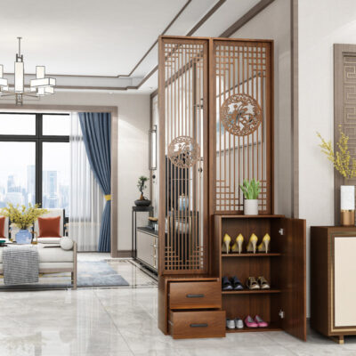 Kệ Vách Ngăn Chữ Phúc Trang Trí Kèm Tủ Để Đồ KIKO VN 1188