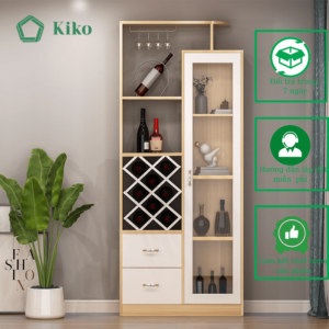 Tủ Rượu Cánh Kính Kèm Dàn Treo Ly KIKO TR1068