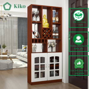 Tủ Rượu Kèm Gía Treo Ly Trang Trí KIKO TR 012