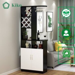 Tủ Rượu Gỗ Kèm Gía Treo Ly KIKO TR 1088
