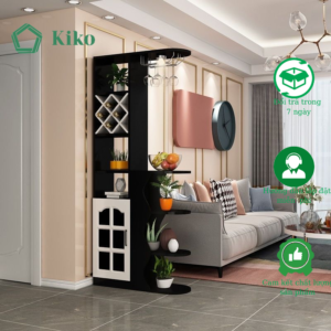 Tủ Rượu Gỗ Cánh Kính Kèm Gía Treo Ly KIKO TR1086