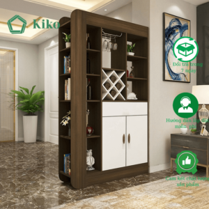 Tủ Rượu Gỗ Đặt Sàn Kèm Gíá Treo LY KIKO TR 068