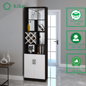 Tủ Rượu Kèm Gía Treo Ly Trang Trí KIKO TR 011