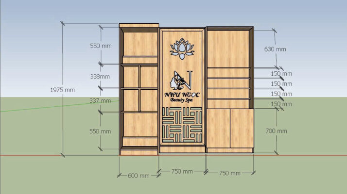 Vách Ngăn Kết Hợp Tủ Kệ Trưng Bày Sản Phẩm KiKo VN 1202