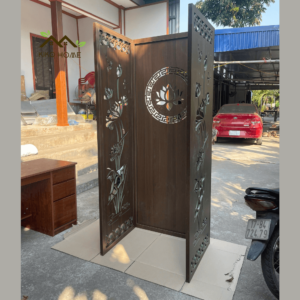 Bình Phong ,Vách Ngăn Hoa Sen Trang Trí Ngăn Phòng Ban Thờ KIKO VN 1206