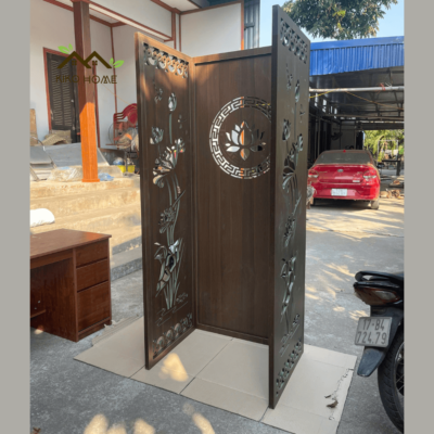 Bình Phong ,Vách Ngăn Hoa Sen Trang Trí Ngăn Phòng Ban Thờ KIKO VN 1206