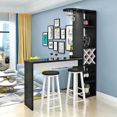 Quầy Bar Mini ,Tủ Rượu Gỗ kèm giá treo ly