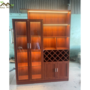 Tủ Rượu Gỗ Cánh Kính Kèm Giá Treo Ly KIKO TR 05